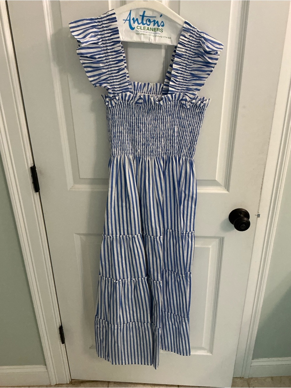 Hill House Home Ellie Nap Dress in Blueberry Stripe sz medium - Picture 2 of 6